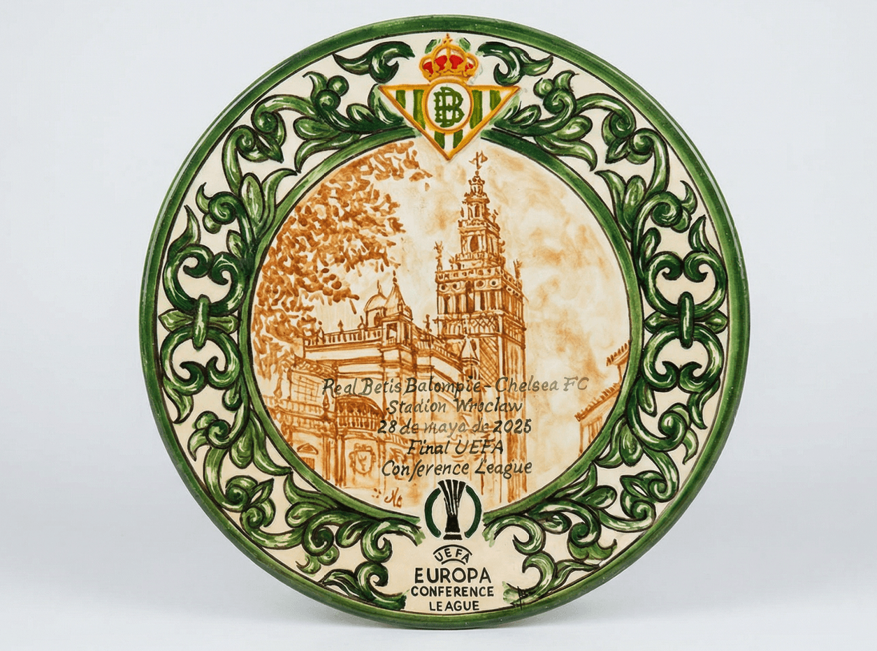 Encargo cerámico personalizado con temática del Real Betis Balompié