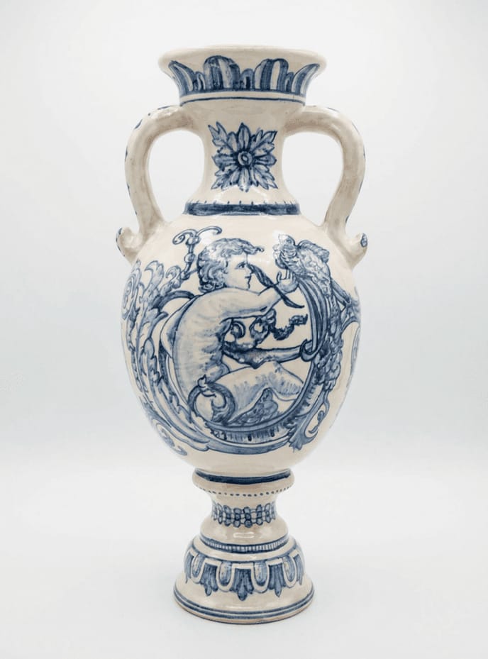 Hand-painted ceramic vase with Seville motifs