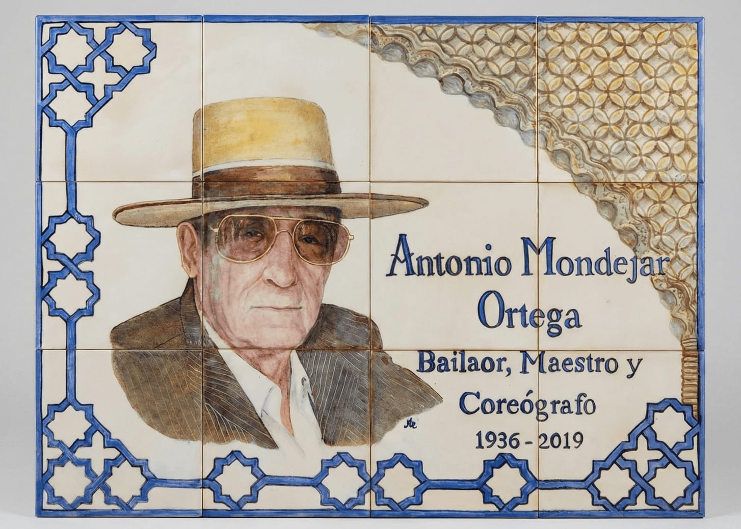 Hand-painted commemorative ceramic plaque, commissioned