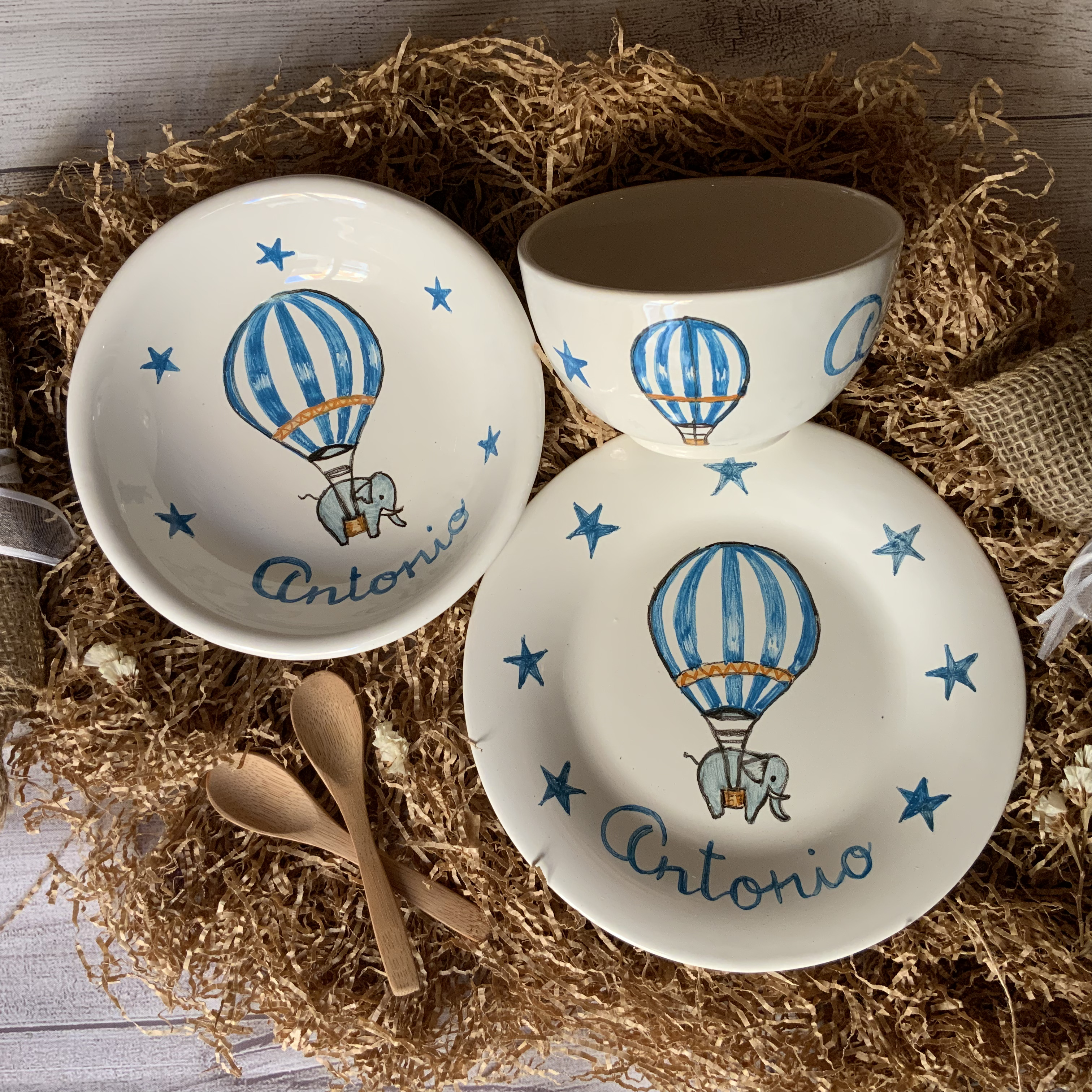 Vajilla infantil personalizada cerámica artesanal