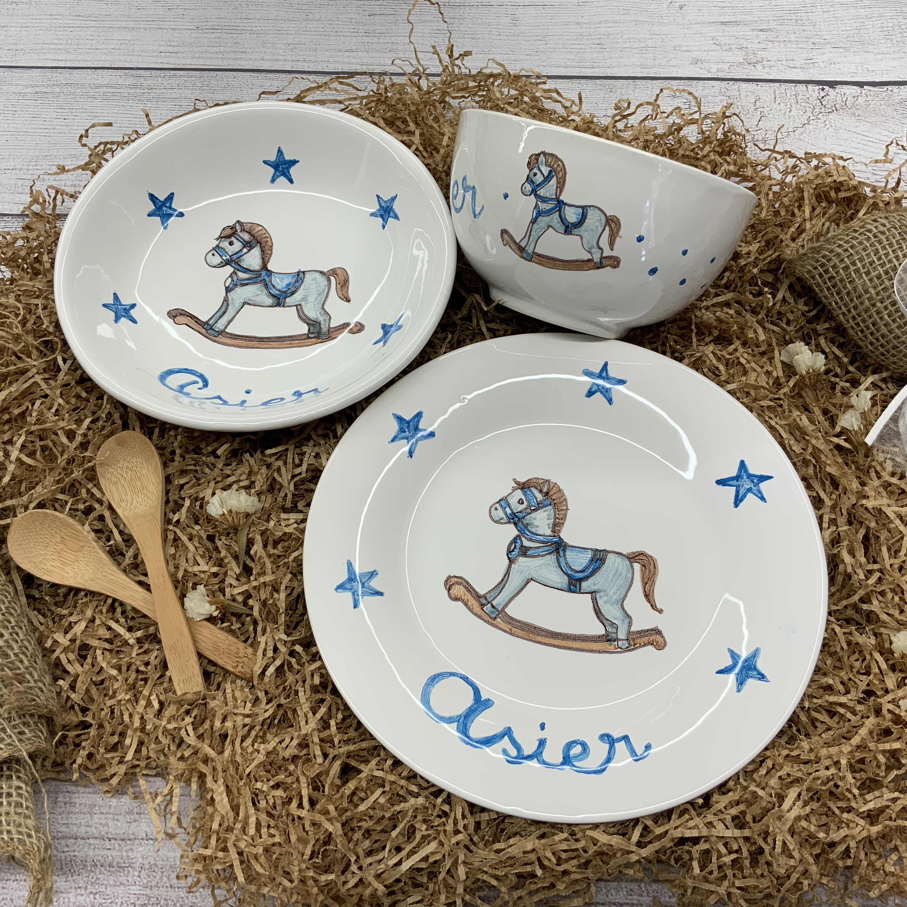 Vajilla infantil cerámica regalo nacimiento